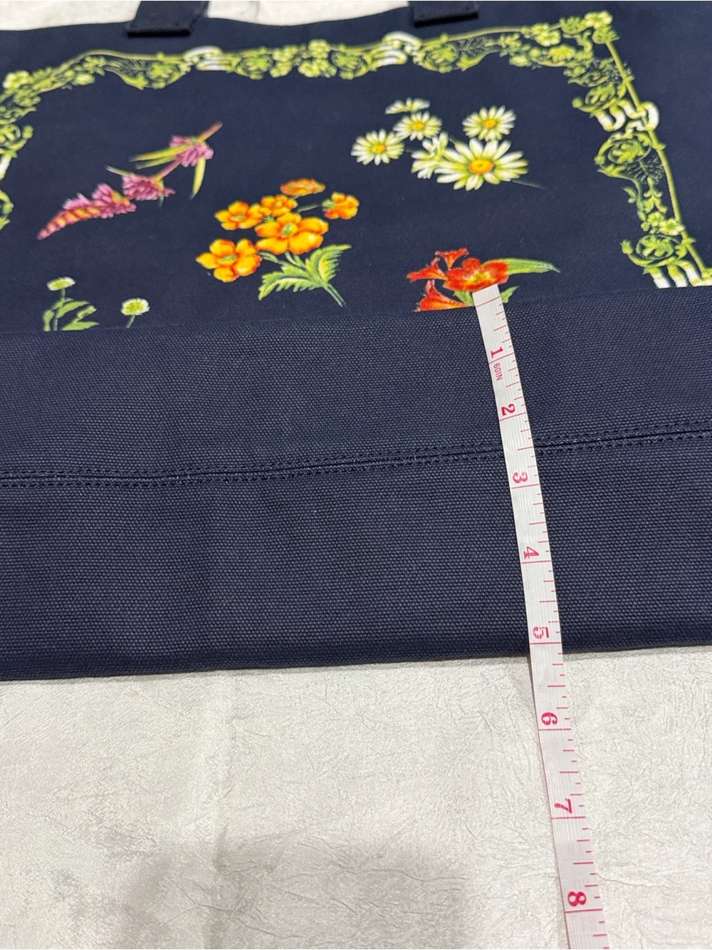 Agua Bendita x Target Floral Canvas Tote Bag Navy Blue - Picture 6 of 7